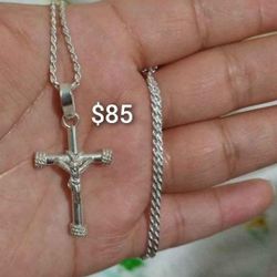 925 Sterling Silver Chain With The Pendant/Cadena Con Dije De Plata 925