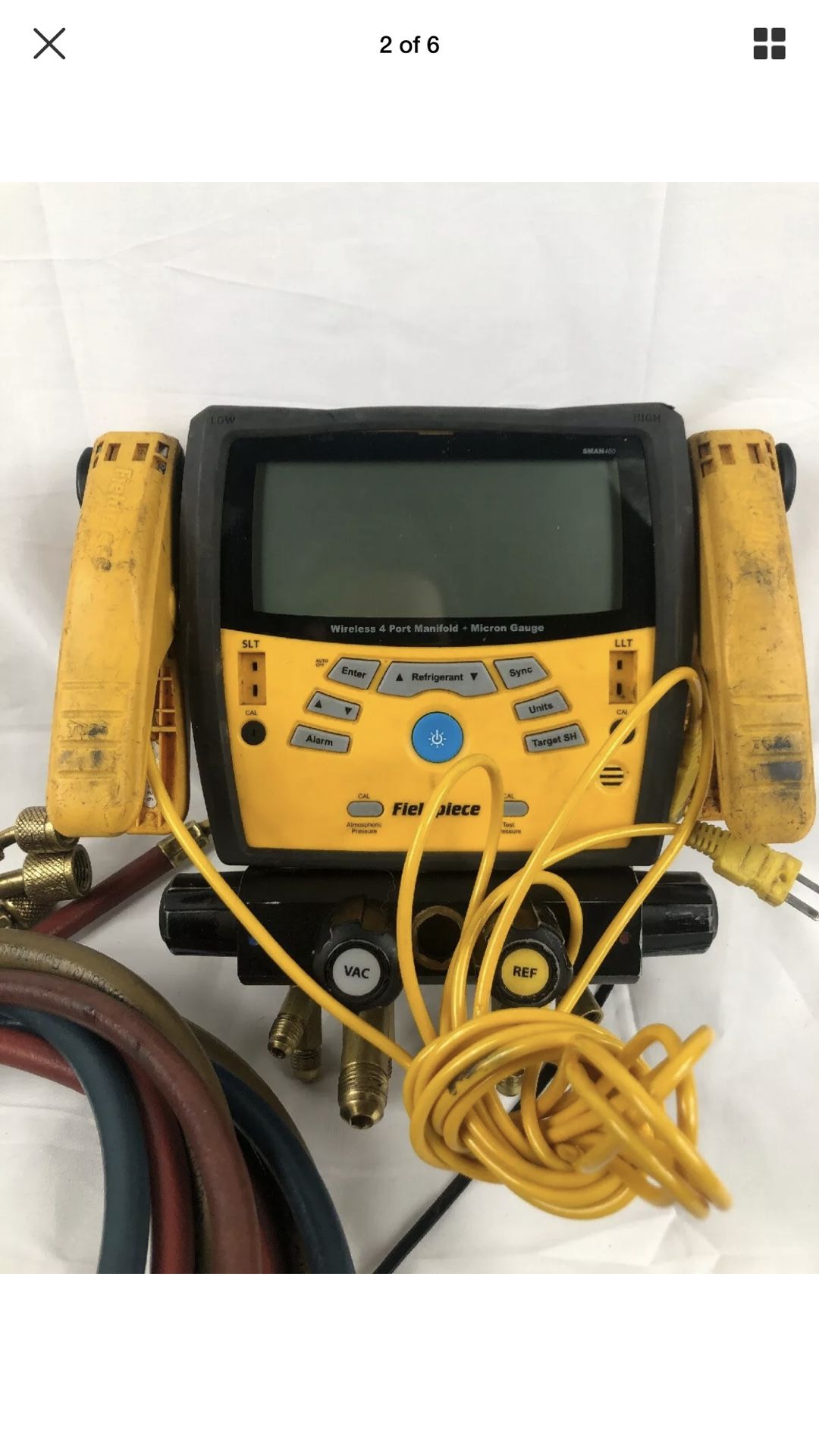 Fieldpiece SMAN460 Digital 4 Port Manifold Micron HVAC Gauge w/ Hoses