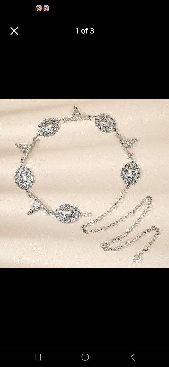 ✨ Western Concho Chain Belt – $15 ✨
