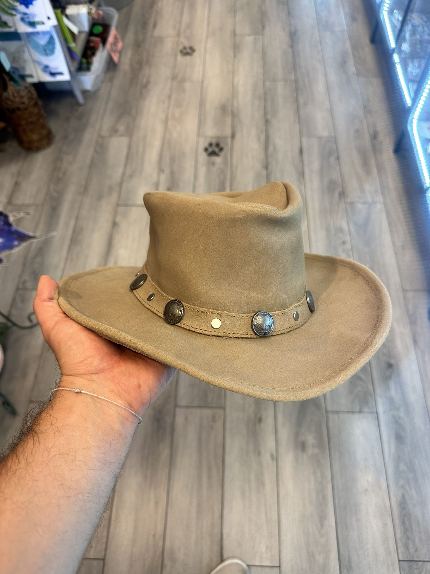 Leather Cowboy Hat The Outback Large