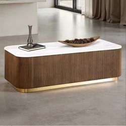 Coffee table Brown/ White / Gold. New Especial price