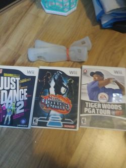 Wii games and two rubber remote holders