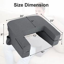 Reading Pillow for Gaming, Extra Large Lap Desk for Adult, Memory Foam Arm Rest Gaming Pillow for Reading, Working, Playing, Laptop Pillow for Sitting