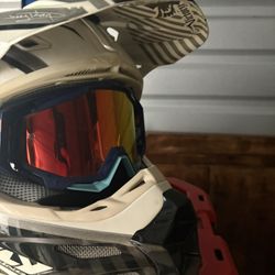fly racing dirt bike helmet with goggles
