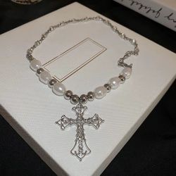 Trendy Cross Pendant Necklace Women Religious Jewery 