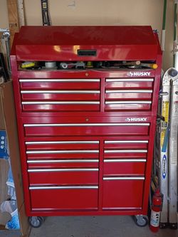 Husky tool chest. Two pieces. 65inHx24Dx41W