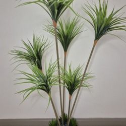 *** REDUCED *** 6ft Faux Spider Dracaena w Lapiz Lazuli Stone / Succulents / Lavender in a 13" Planter @ Lasting Creations