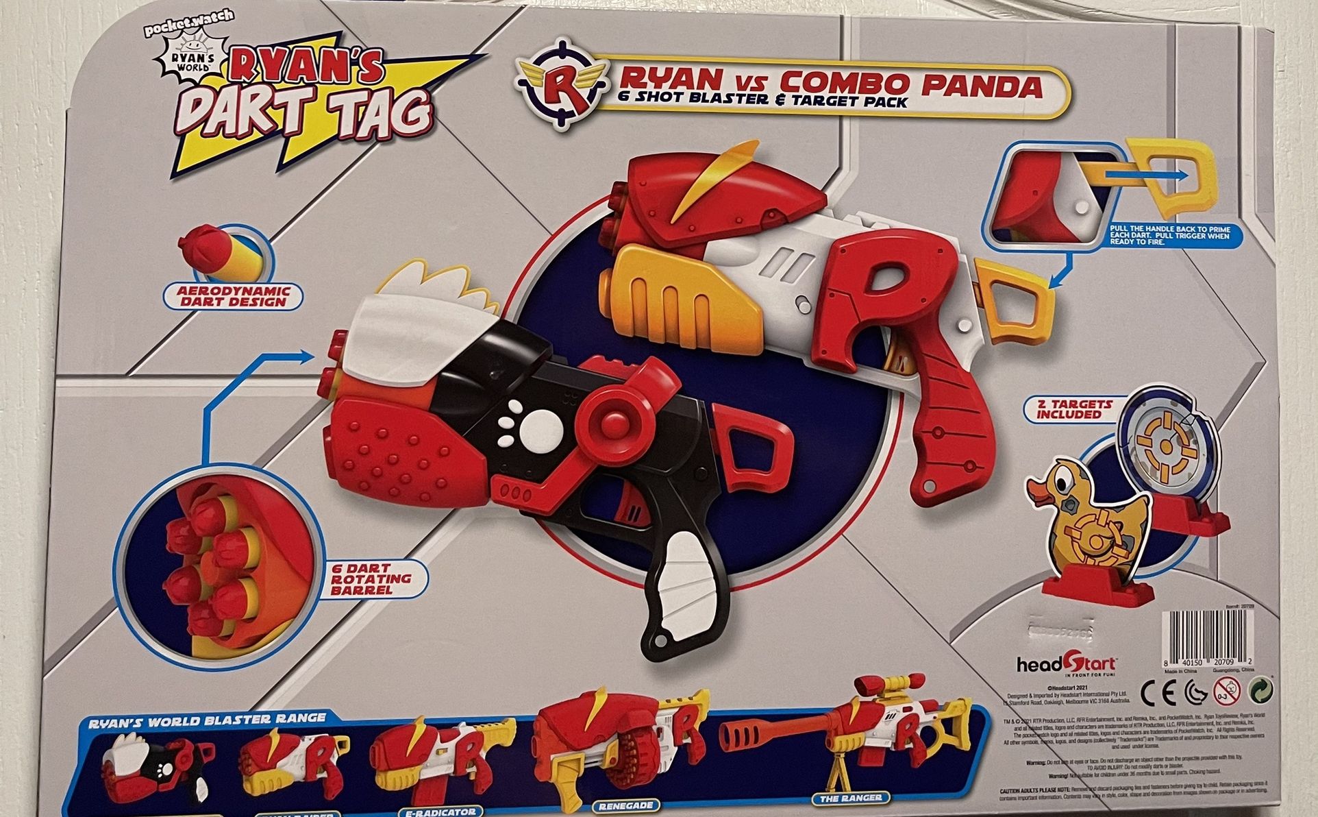 Ryan's World Foam Dart Tag E-Radicator Motorized Blaster , Red