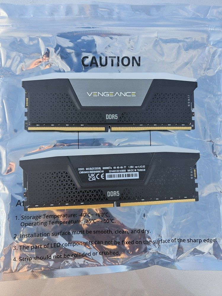 Cosair Vengeance DDR5 64GB RGB 6000MTS MEMORY