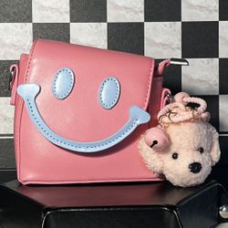 Kids Smiley Bag With Puppy Keychain