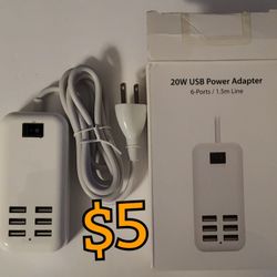 20W 6-Port Charger New Open Box $5