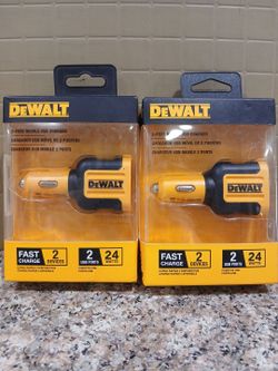 DeWalt 2-Port Mobile USB Car Charger – Lot of 2 $15 EACH