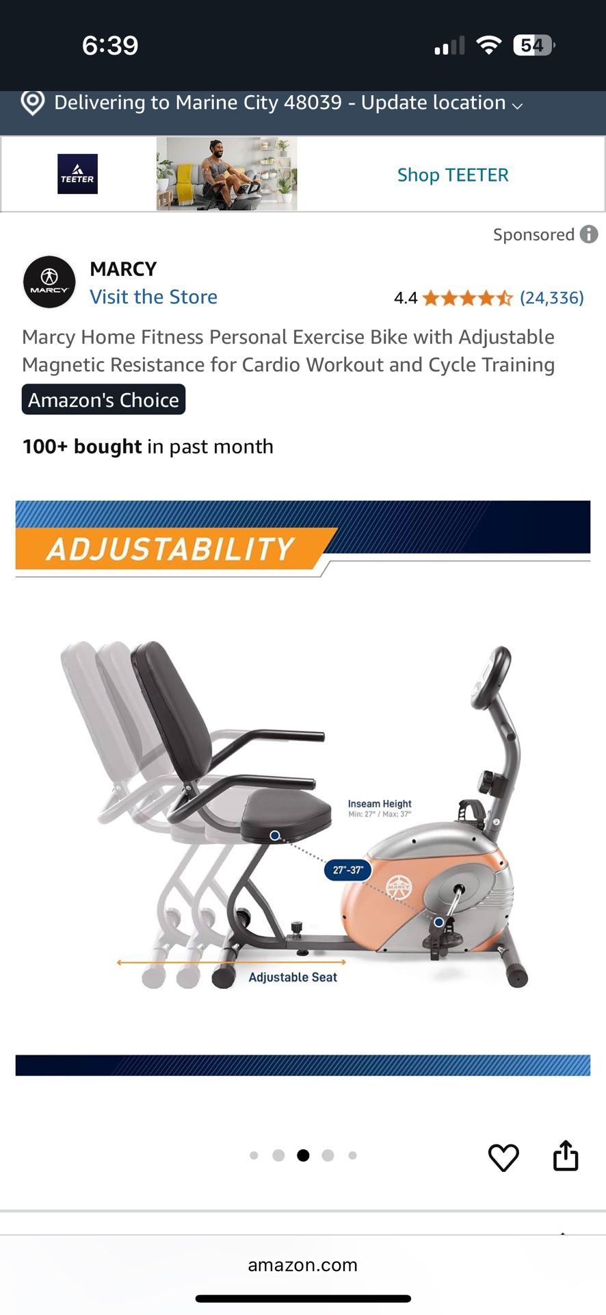 Marcy Home Fitness Exercise Bike