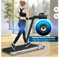 SuperFit 2.25HP 2 in 1 Folding Treadmill W/ Speaker Remote Control APP
