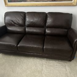Lazyboy Brown Leather Sofa