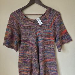 colorful crochet knit large top