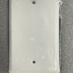 Bell Single Gang Rectangular Metal White Blank Outdoor Box Cover 5173-1