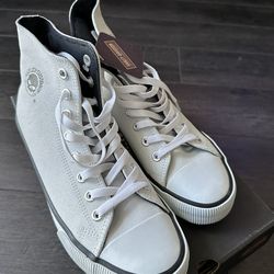 Harley Davidson White Leather Sneakers Size 8