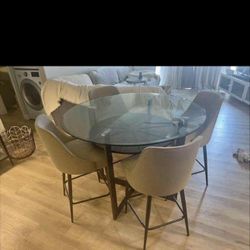 Glass Top Table With Chairs