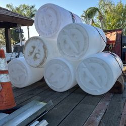 White 55 Gallon Drums