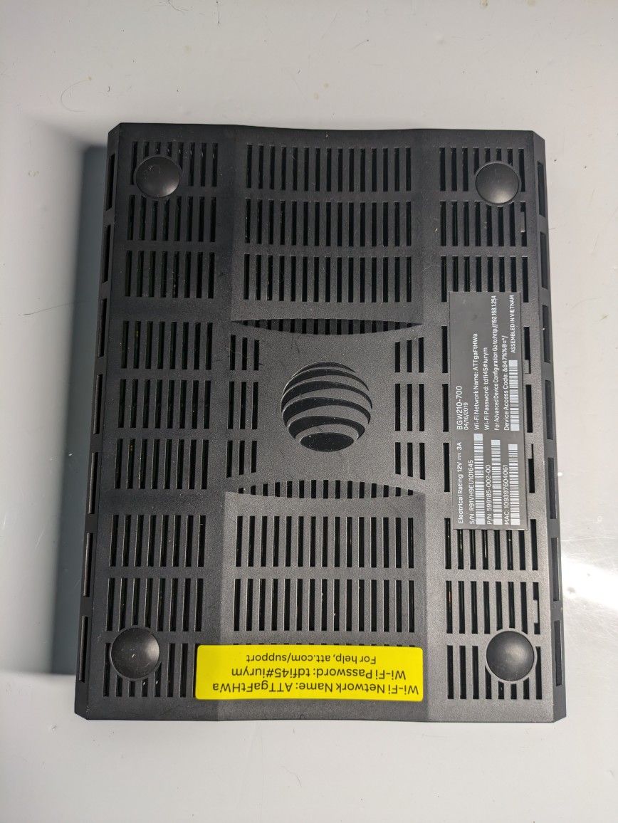 AT&T DSL Modem, BGW210-700 , No Power Adapter