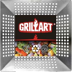 GRILLART Grill Basket Heavy Duty -Large Grill Baskets for Outdoor Grill Vegetables -Stainless Steel Veggie Grilling Basket/Pan - Lasting Grill Vegetab