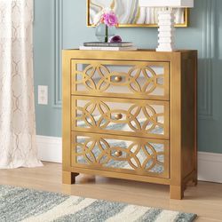 2 Accent Chest night stands mirror gold