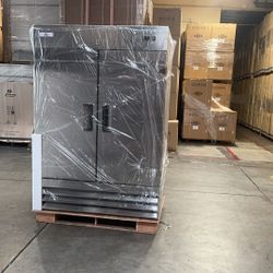2 Door Reach In Stainless Steel Commercial Restaurant Kitchen Freezer 