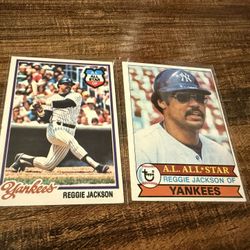 1978 & 1979 Topps Reggie Jackson Baseball Cards New York Yankees Legend HOF Mr. October 