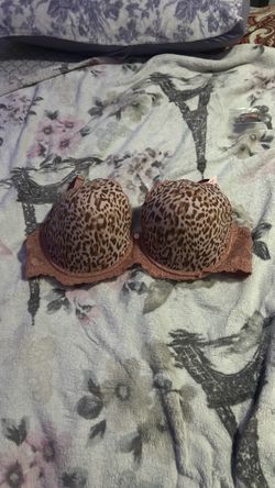 Leopard Print light lined Bra with Lace Trim