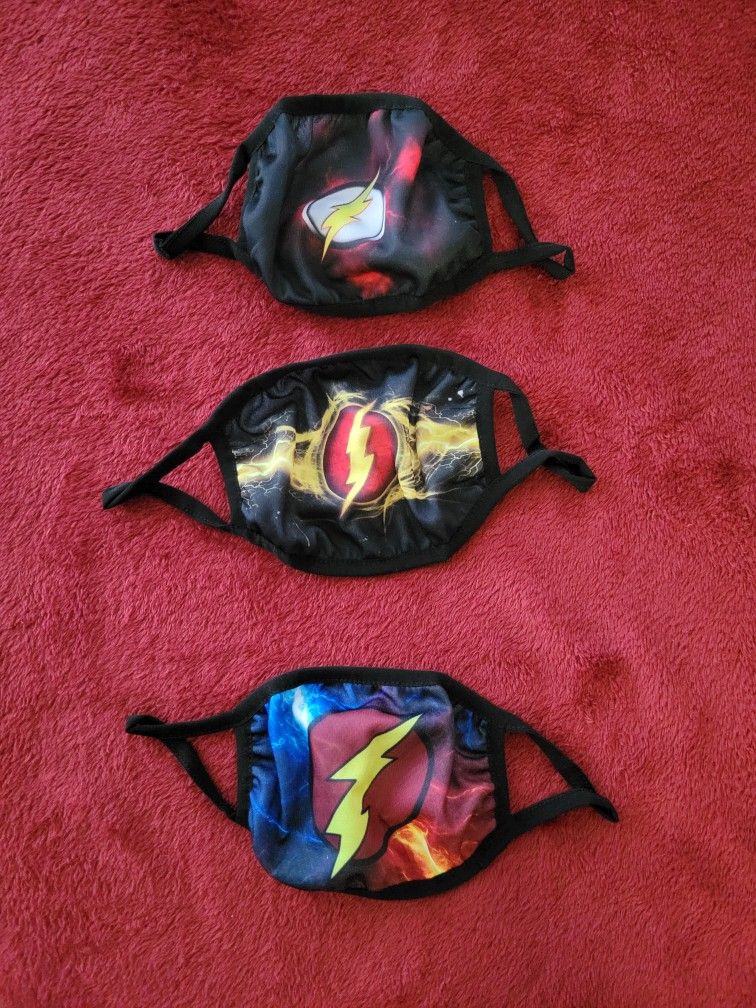 NWT FLASH FACE MASK 3 PACK ADULT UNISEX SIZE ONE SIZE FITS ALL