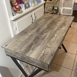 Like New Wood Desk With Drawers And Chair 29.5” x 43.5” x 21”