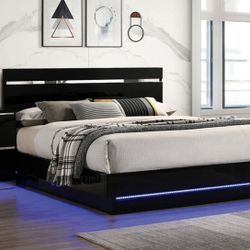 Queen Bed Frame With Led Lights 