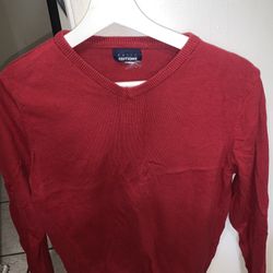 Bright Red V Neck Cardigan Sweater