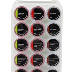 Mind Reader Single Serve Coffee Pod Carousel, 30 Pod Capacity, Countertop Organizer, 6.75"L x 6.25"W x 12.5"H, Black 