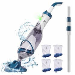 Rechargeable Handheld Cordless Pool Vacuum for Above Ground Pool and Inground Pool(2025 Upgraded),60-Minute Runtime,Powerful Suction up to 18.5 gallon