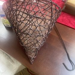 New W/ Tag-resin Wicker Hanging Basket Planter 