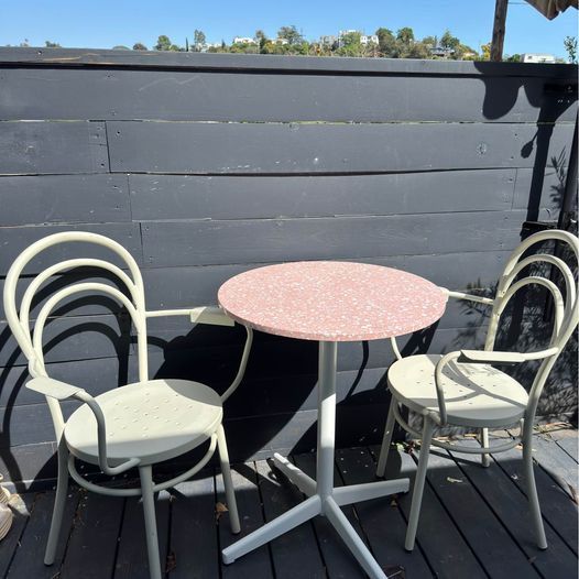 Italian Terrazzo Tile Dinette w/ 2 Chairs Outdoor + Indoor...