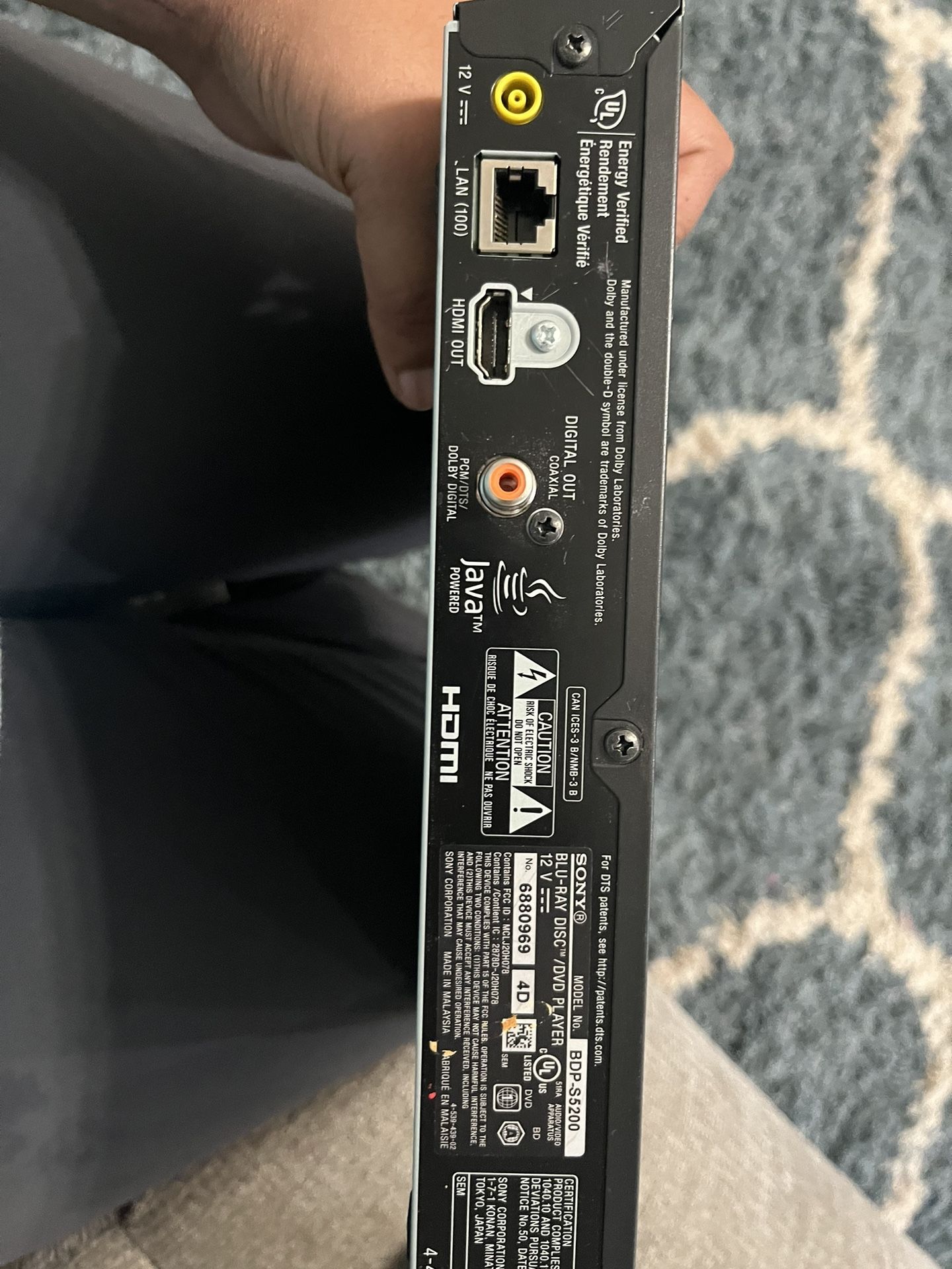Sony blue- ray DVD player disk