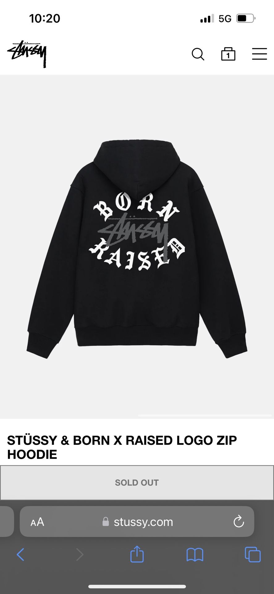 Stussy Born X Raised Zip Up Hoodie