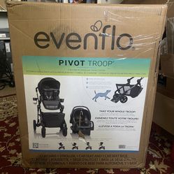Evenflo Pivot Troop Child and Pet Modular Travel System (Rhodesboro Black)  Brand New/Factory Sealed, 1 set available, purchased new with receipt.  70