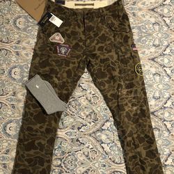 Polo Ralph Lauren Voyager Forestry Camo Patchwork Cargo Pants Sz 34x30 W/ FREE SOCKS NEW