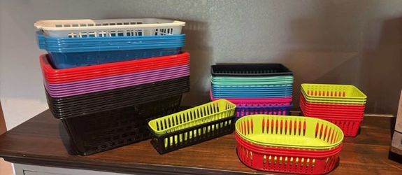 61 Classroom Organization Bins & Baskets Bundle