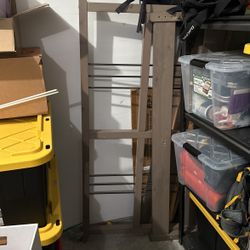 Grey/brown Full Bed Frame With Black Accents