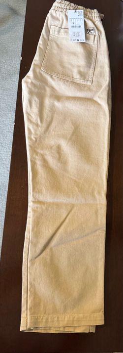 Zara  Pants. Size S ! Tan and Cream/ white color! NEW