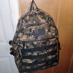 Camouflaged America Flag Backpack  