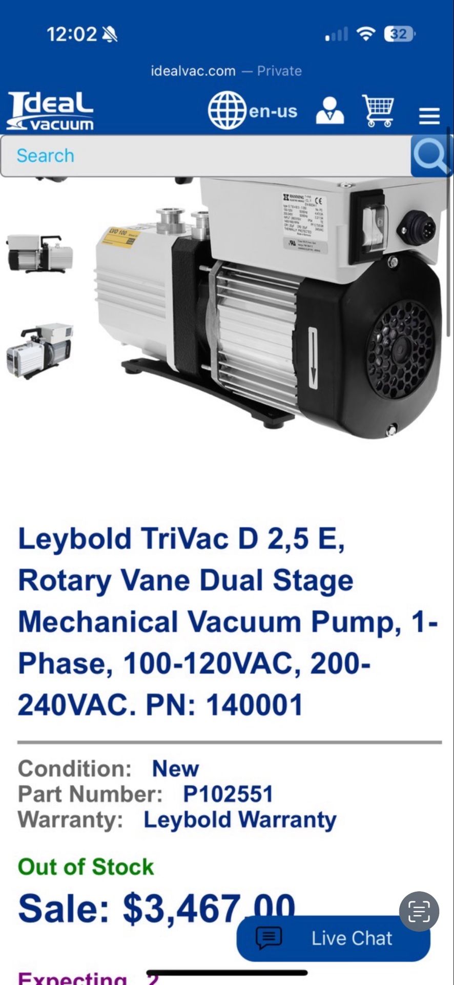 TriVac Vacuum Pump