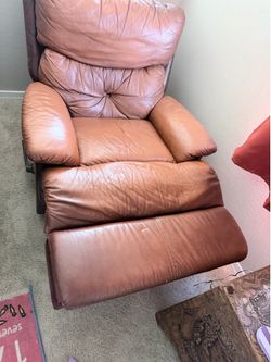 Brown leather recliner