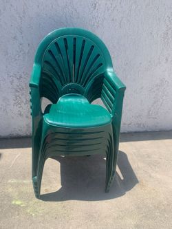 Plastic green chairs