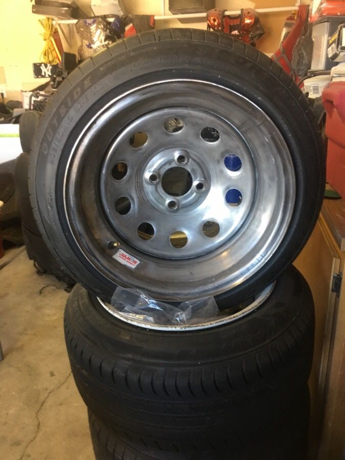 Diamond steelies 15x10 4x100 4 lug